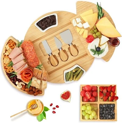 Itakda ang Bamboo Malaking Round Charcuterie Cheese Board: Pag-decode ng Core...